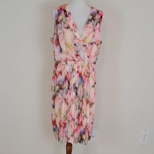 Liz Claiborne pastel floral print dress size 14
